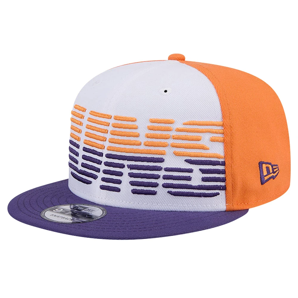 Casquette Snapback 9FIFTY Phoenix Suns Throwback Gradient Tech Font New Era pour hommes, blanc/violet