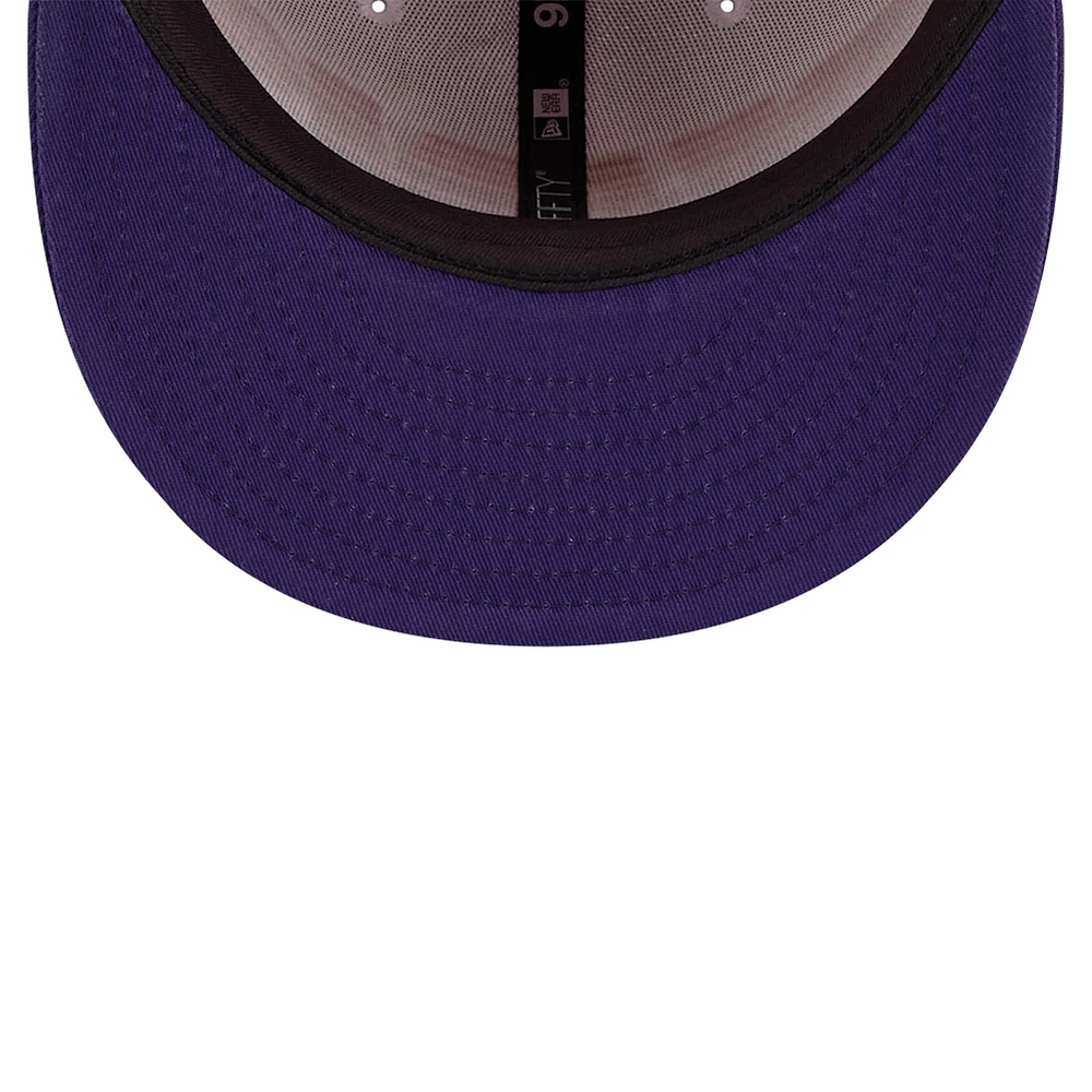 Casquette Snapback 9FIFTY Phoenix Suns Throwback Gradient Tech Font New Era pour hommes, blanc/violet