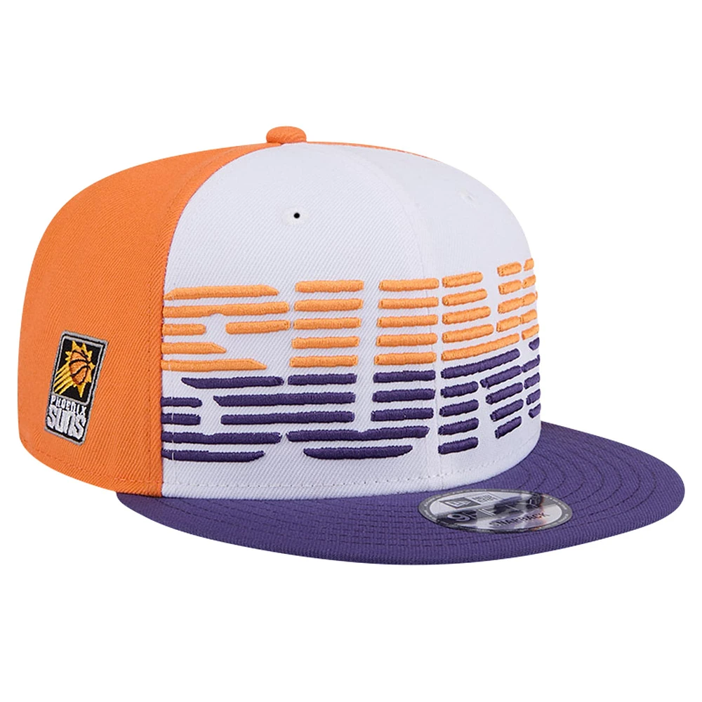 Casquette Snapback 9FIFTY Phoenix Suns Throwback Gradient Tech Font New Era pour hommes, blanc/violet