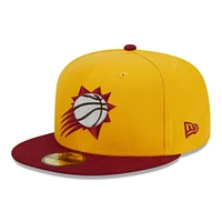 Men's New Era Yellow/Red Phoenix Suns Fall Leaves 2-Tone 59FIFTY Fitted Hat