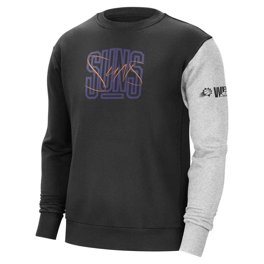 Men's Nike Black/Heather Gray Phoenix Suns Courtside Versus Force & Flight Pullover Sweatshirt