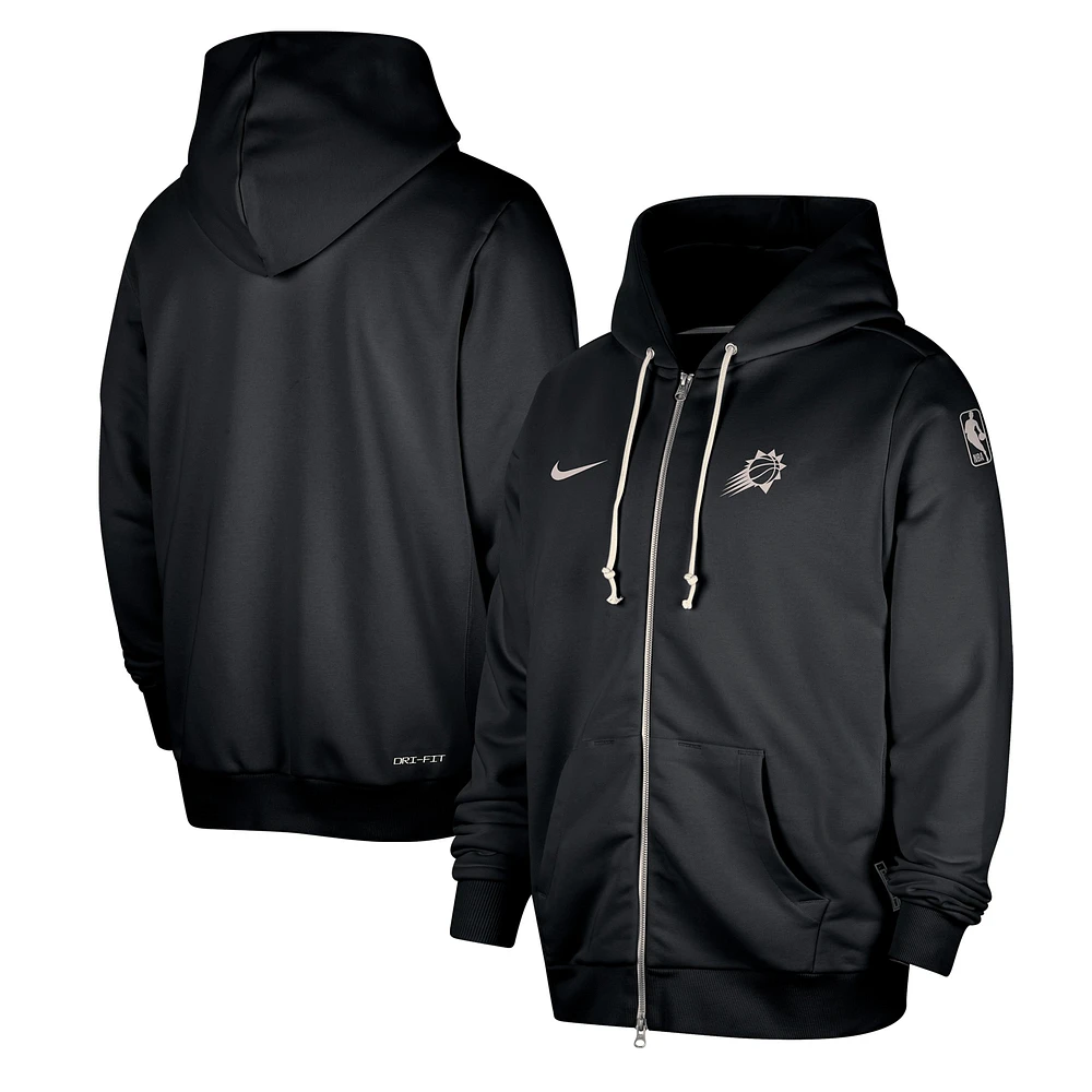 Veste à capuche entièrement zippée Nike Phoenix Suns Authentic Standard Issue pour homme, noire