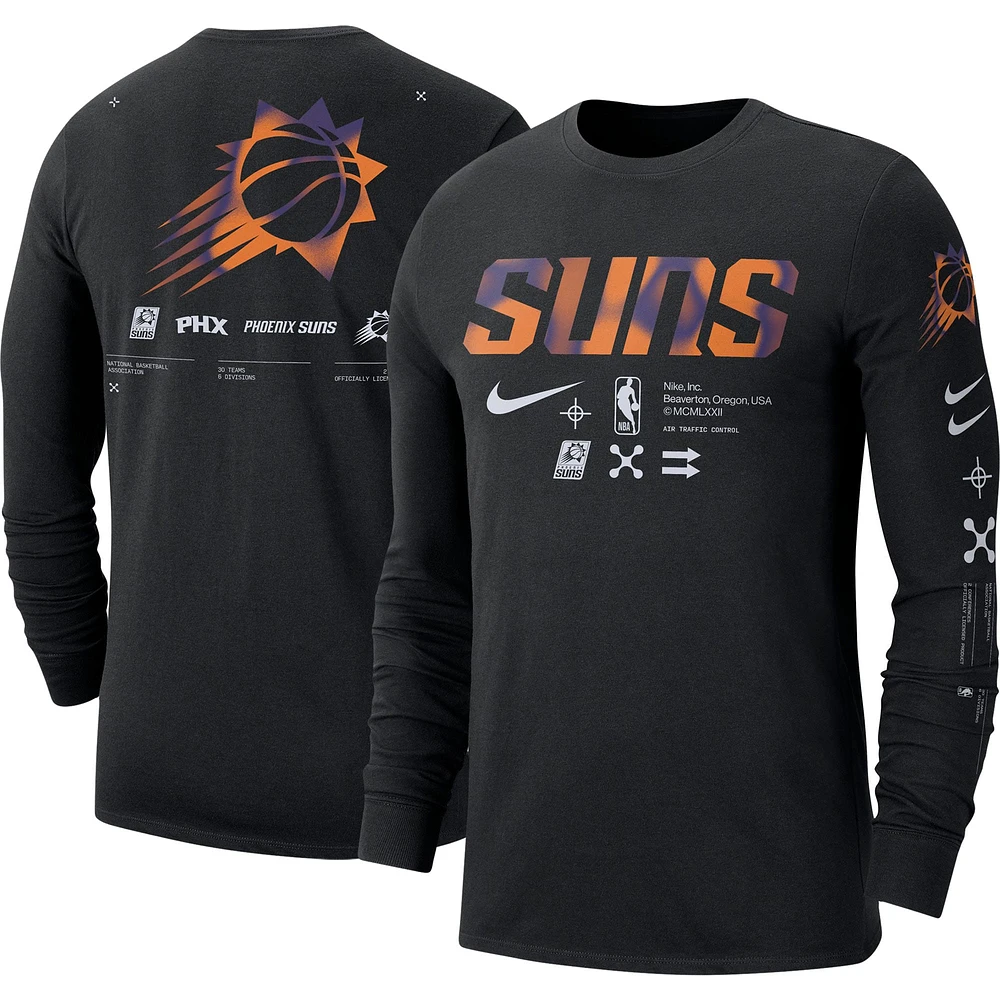 T-shirt à manches longues Nike Phoenix Suns Essential Air Traffic Control pour homme, noir