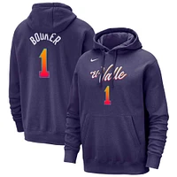 Sweat à capuche Nike Devin Booker violet Phoenix Suns 2023/24 City Edition pour homme avec nom et numéro