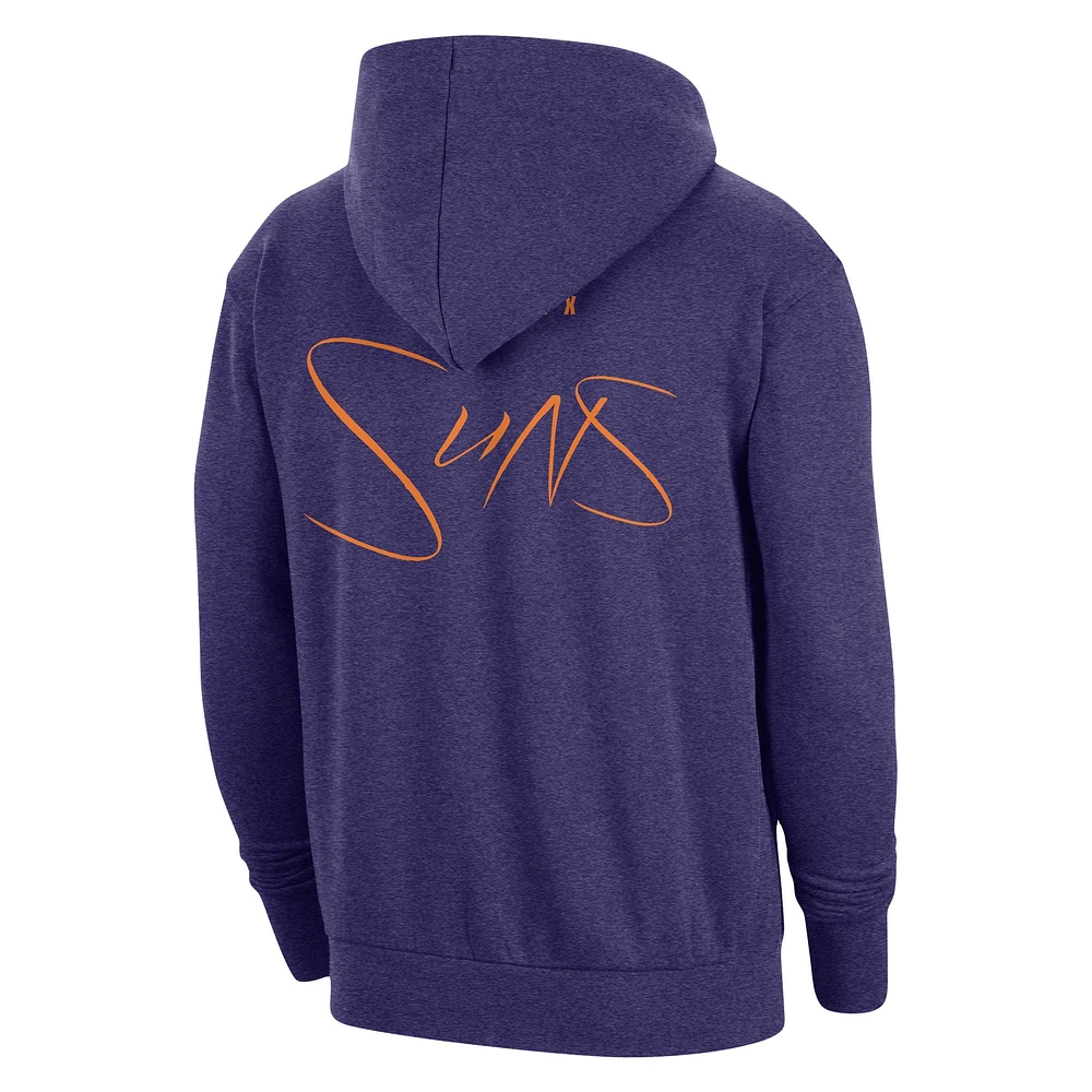 Men's Nike Heather Purple Phoenix Suns Courtside Versus Flight Pullover Hoodie