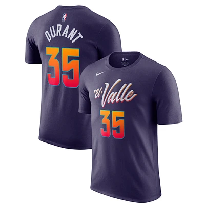 T-shirt Nike Kevin Durant violet Phoenix Suns 2023/24 City Edition pour homme avec nom et numéro