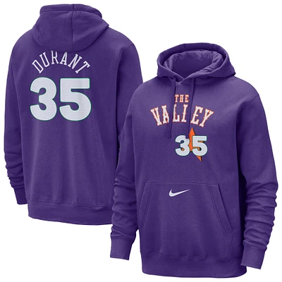 Sweat à capuche Nike pour homme Kevin Durant Purple Phoenix Suns 2024/25 City Edition avec nom et numéro