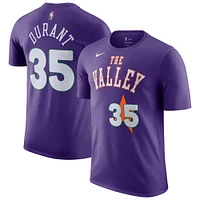 T-shirt Nike pour homme Kevin Durant Purple Phoenix Suns 2024/25 City Edition avec nom et numéro