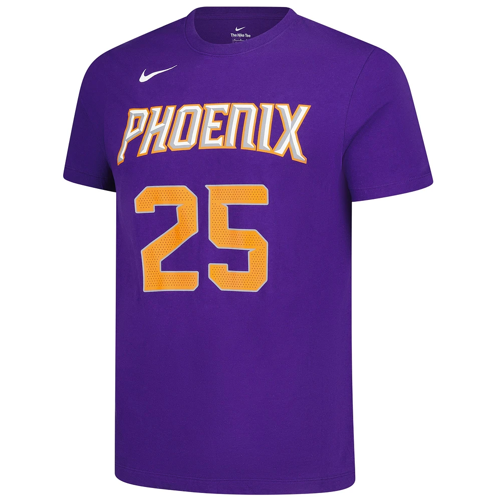 T-shirt Nike Mikal Bridges pour homme avec nom et numéro de performance violet Phoenix Suns