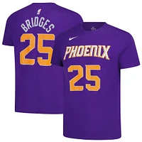 T-shirt Nike Mikal Bridges pour homme avec nom et numéro de performance violet Phoenix Suns