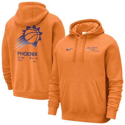 Men's Nike Orange Phoenix Suns Courtside Club Pullover Hoodie