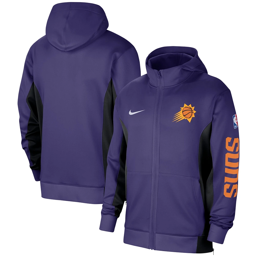 Sweat à capuche entièrement zippé Nike violet Phoenix Suns 2023/24 Authentic Showtime pour homme