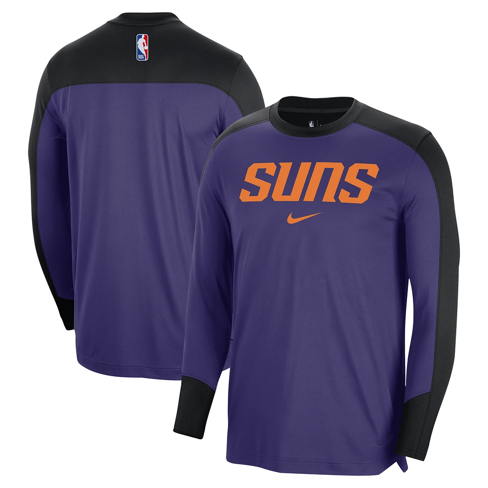 Men's Nike Purple Phoenix Suns 2024/25 Authentic Pre-Game Legend Long Sleeve Shooting Shirt