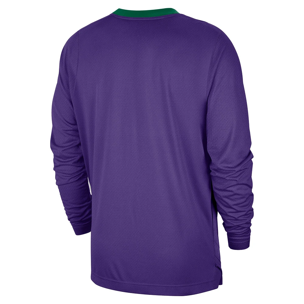 T-shirt de tir à manches longues Nike Purple Phoenix Suns 2024/25 City Edition Authentic Pregame Performance pour homme