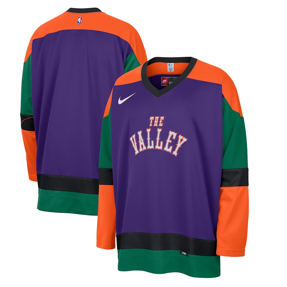 Maillot de hockey Nike violet Phoenix Suns 2024/25 City Edition Courtside Heavyweight pour homme