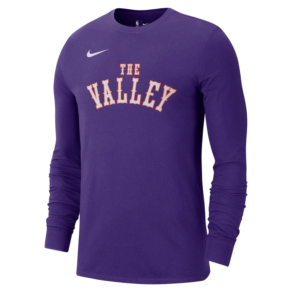 Men's Nike Purple Phoenix Suns 2024/25 City Edition Essential Logo Long Sleeve T-Shirt