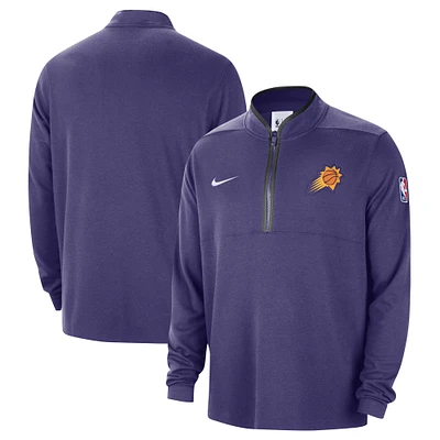 Haut Nike Courtside Performance à demi-zip violet Phoenix Suns 2024/25 pour homme