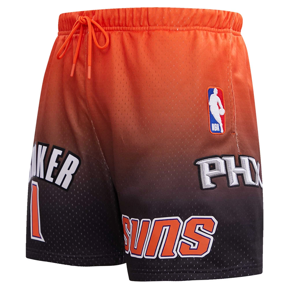 Short pour homme Post Devin Booker Noir/Orange Phoenix Suns Ombre Name & Number