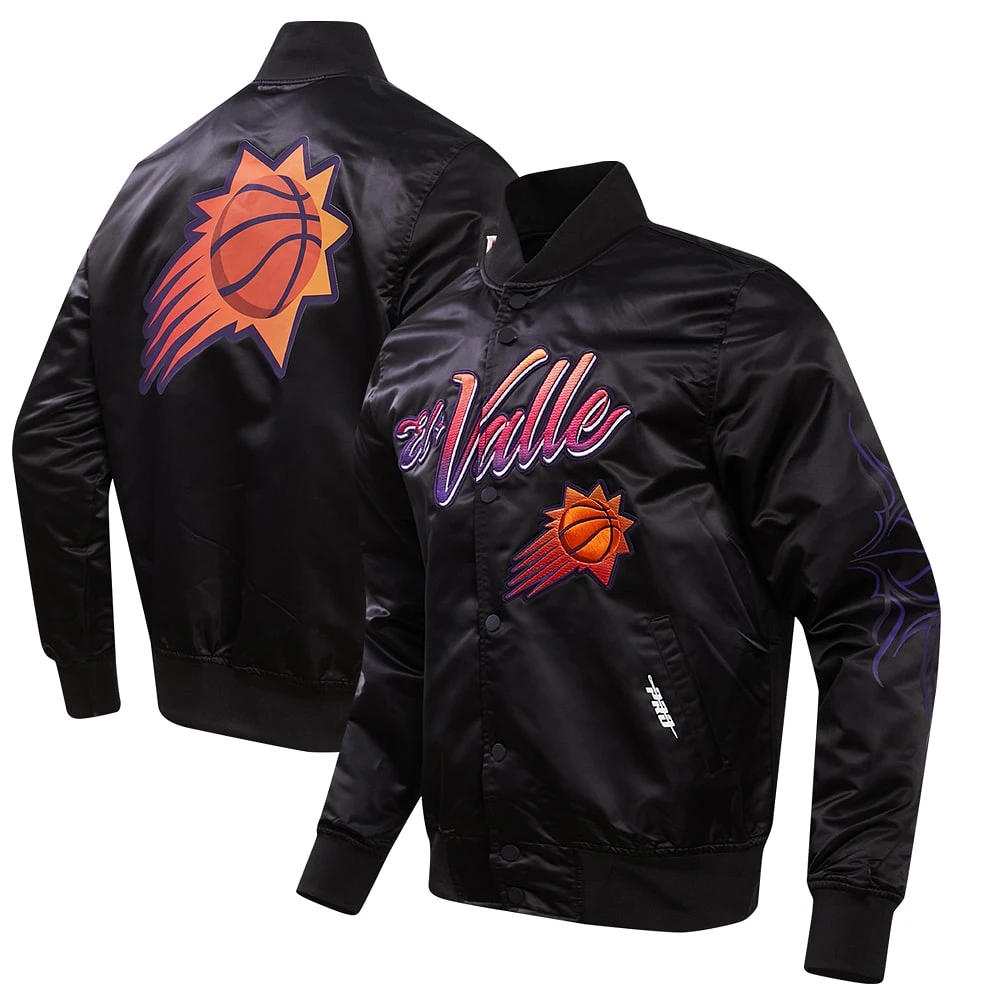 Veste à bouton-pression en satin noir Pro Standard pour hommes des Phoenix Suns 2023/24 City Edition