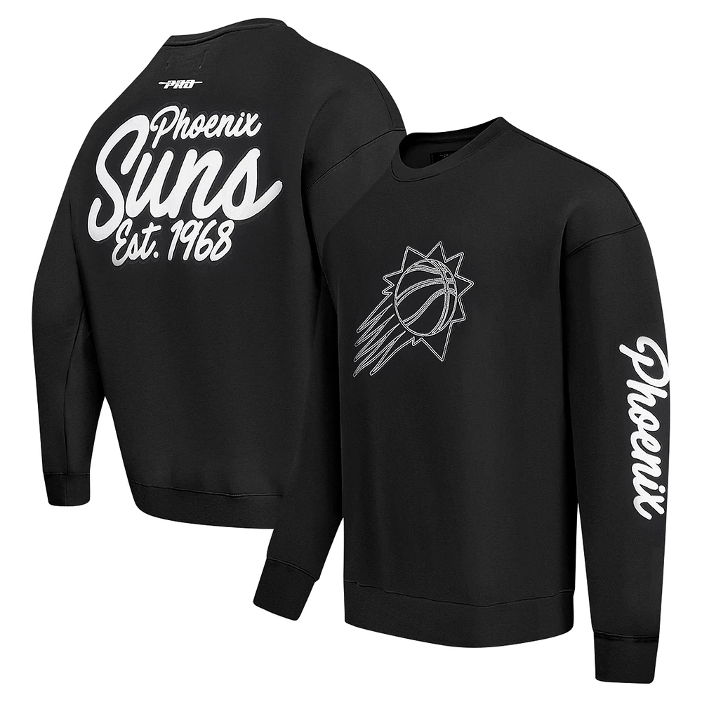 Men's Pro Standard Black Phoenix Suns Paint the City Drop Shoulder Sweatshirt