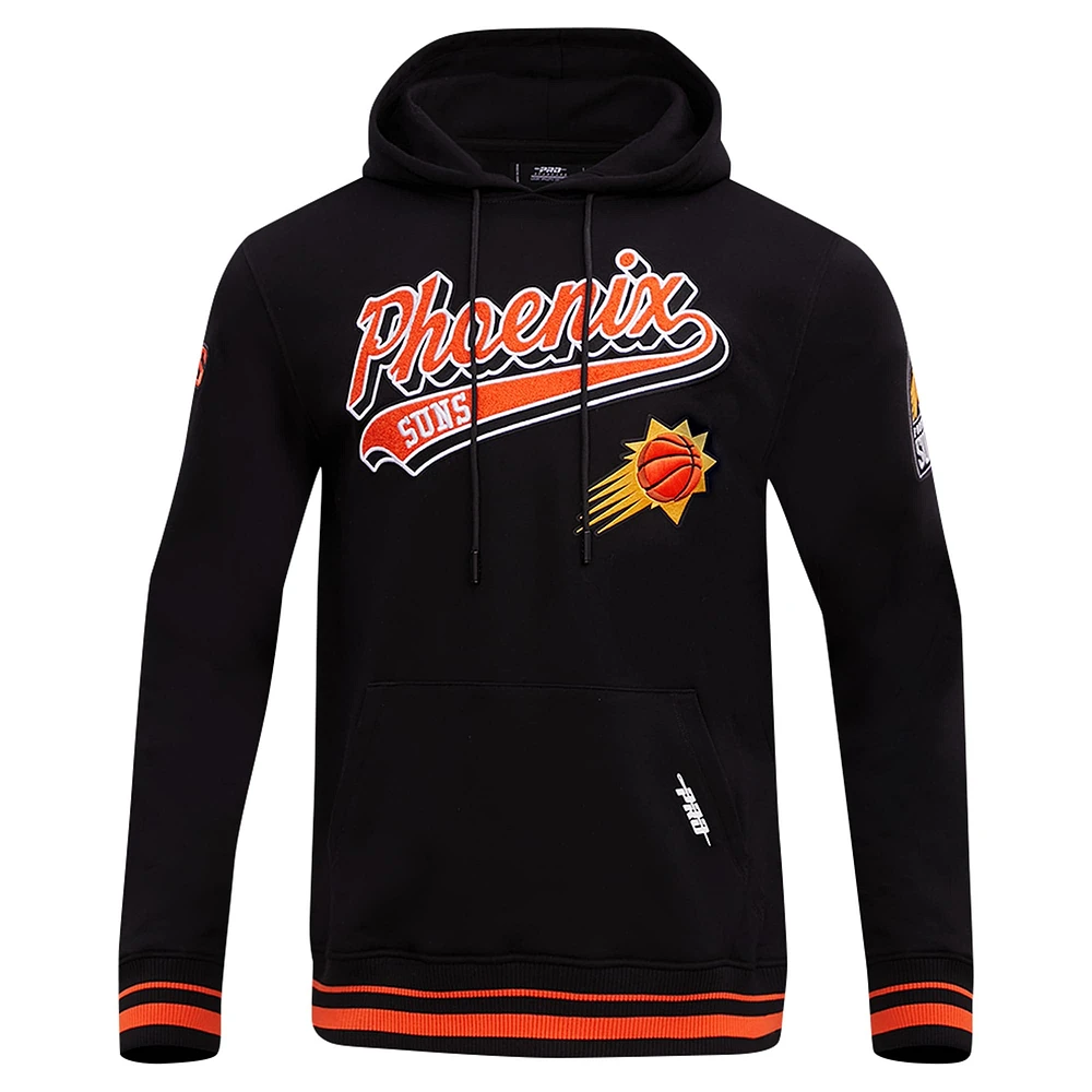 Sweat à capuche Pro Standard noir Phoenix Suns Script Tail pour hommes