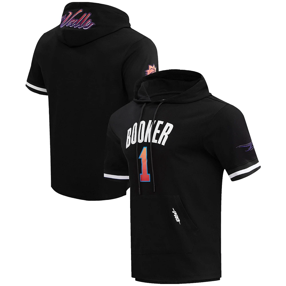 Men's Pro Standard Devin Booker Black Phoenix Suns 2023/24 City Edition Name & Number Short Sleeve Pullover Hoodie