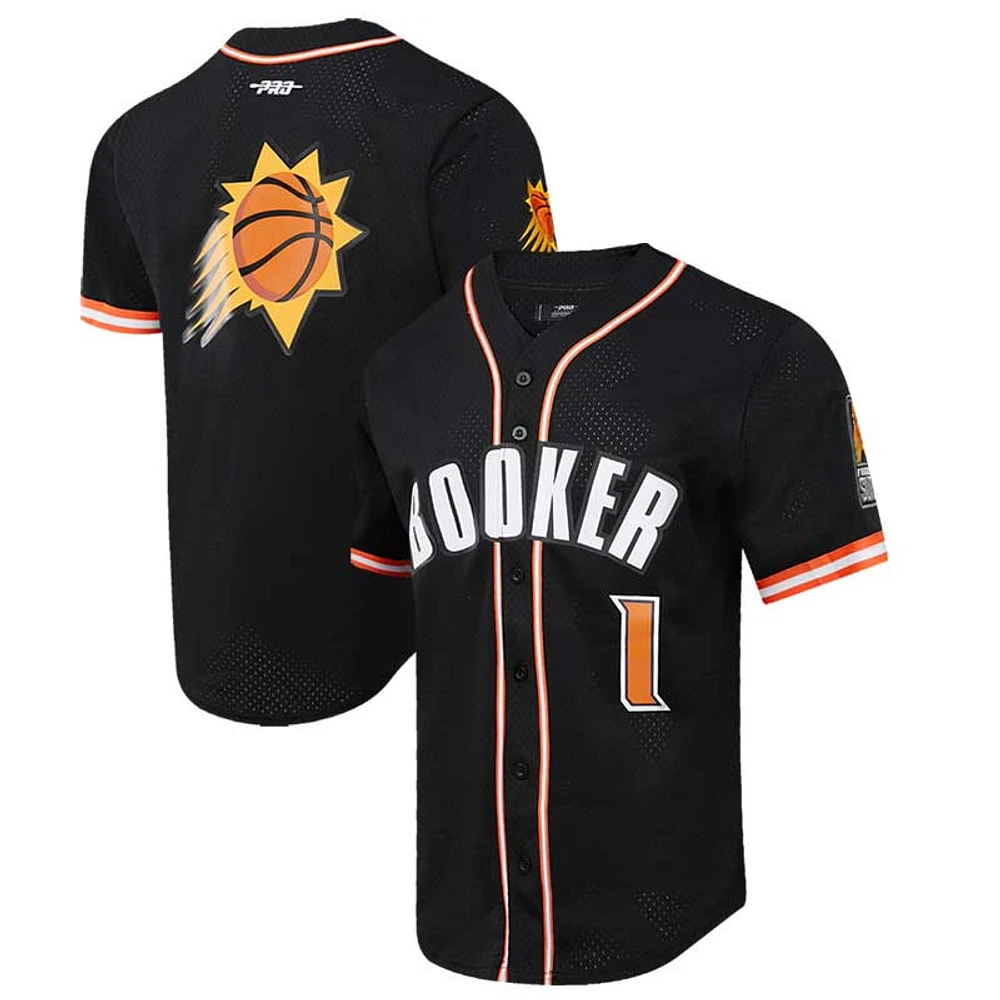 Men's Pro Standard Devin Booker Black Phoenix Suns Capsule Player Baseball Button-Up Shirt