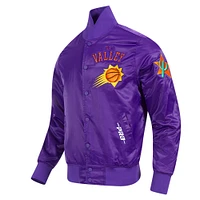 Veste Pro Standard Purple Phoenix Suns City Edition 2024/25 pour homme en satin chenille à boutons-pression