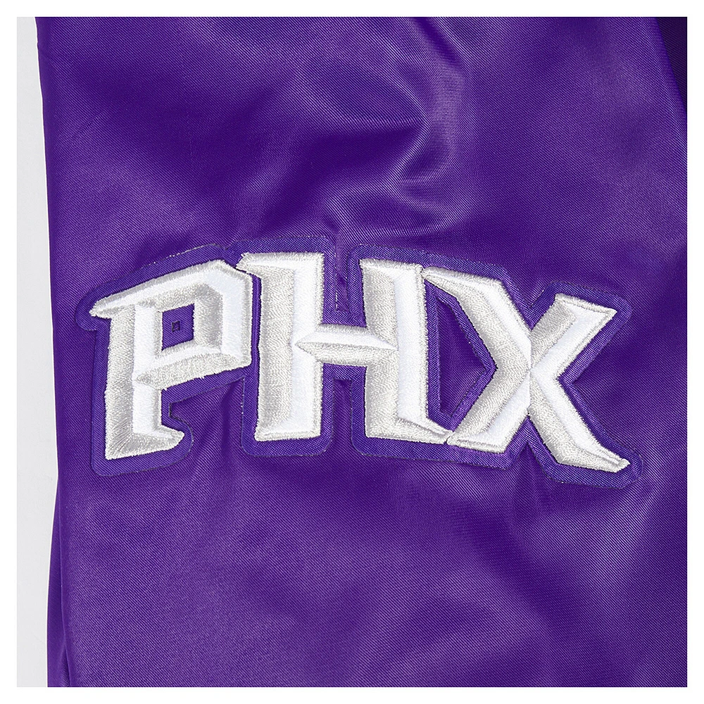 Veste Pro Standard Purple Phoenix Suns City Edition 2024/25 pour homme en satin chenille à boutons-pression