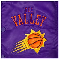 Veste Pro Standard Purple Phoenix Suns City Edition 2024/25 pour homme en satin chenille à boutons-pression
