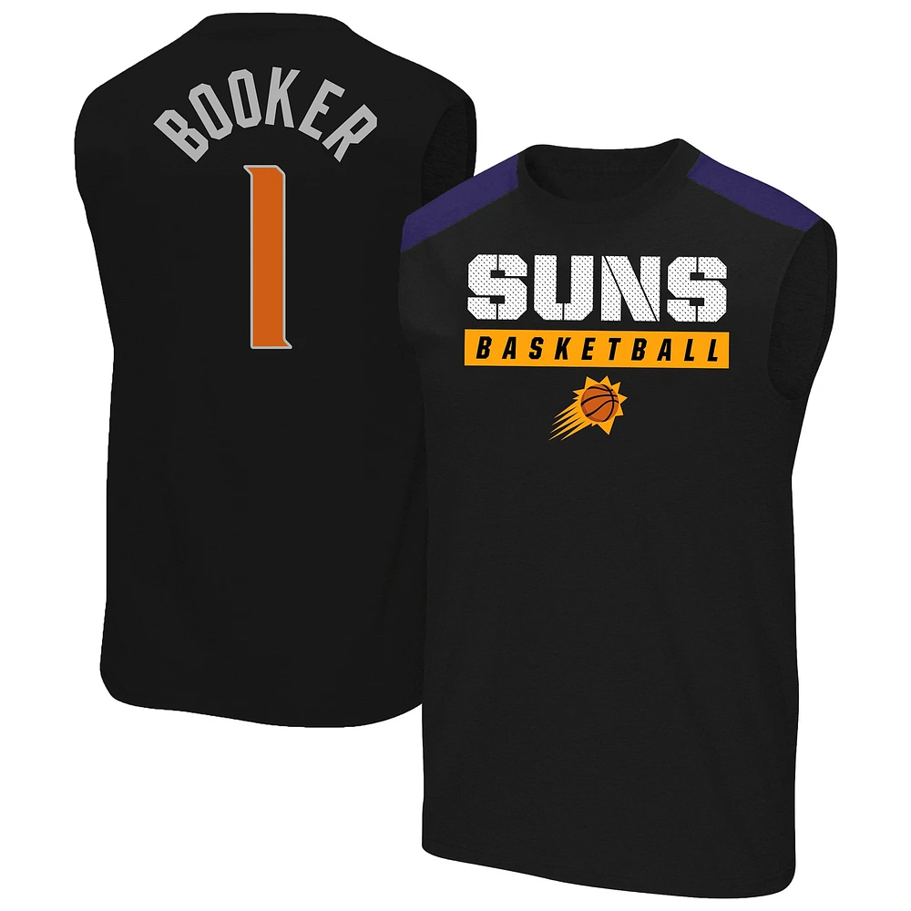 Profil masculin Devin Booker Black Phoenix Suns Big & Tall Player Muscle Tank