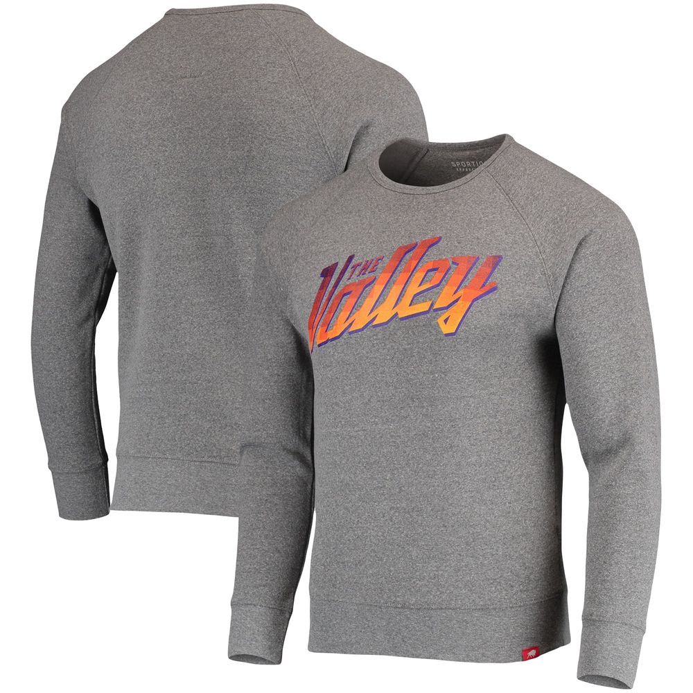 Men's Sportiqe Gray Phoenix Suns Harmon Raglan Tri-Blend Pullover Sweatshirt