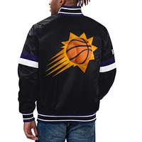 Veste universitaire noire à bouton-pression en satin pour hommes Starter Black Phoenix Suns Home Game