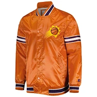 Veste universitaire Starter orange Phoenix Suns Slider en satin à boutons-pression pour homme