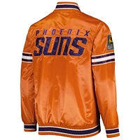 Veste universitaire Starter orange Phoenix Suns Slider en satin à boutons-pression pour homme