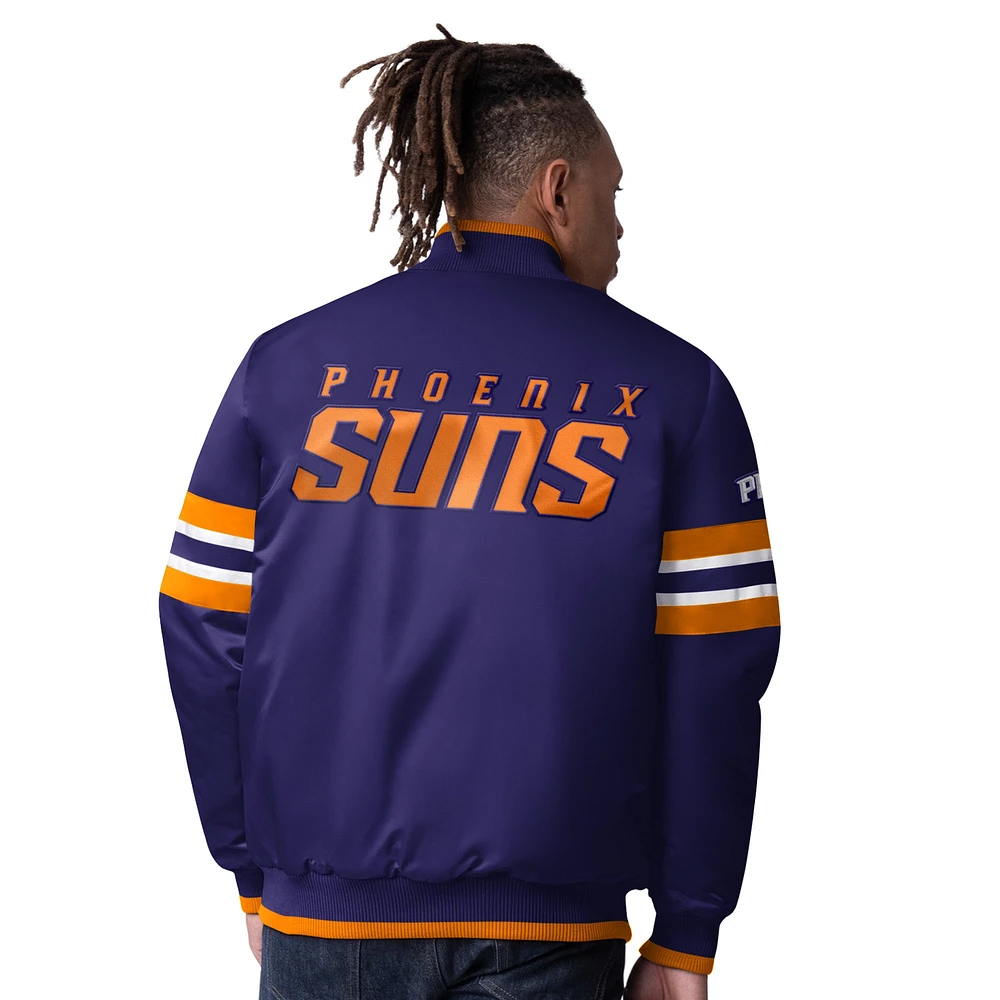 Men's Starter Purple Phoenix Suns Scout I Full-Snap Varsity Jacket