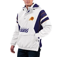 Men's Starter  White Phoenix Suns Home Team Hoodie Half-Zip Jacket