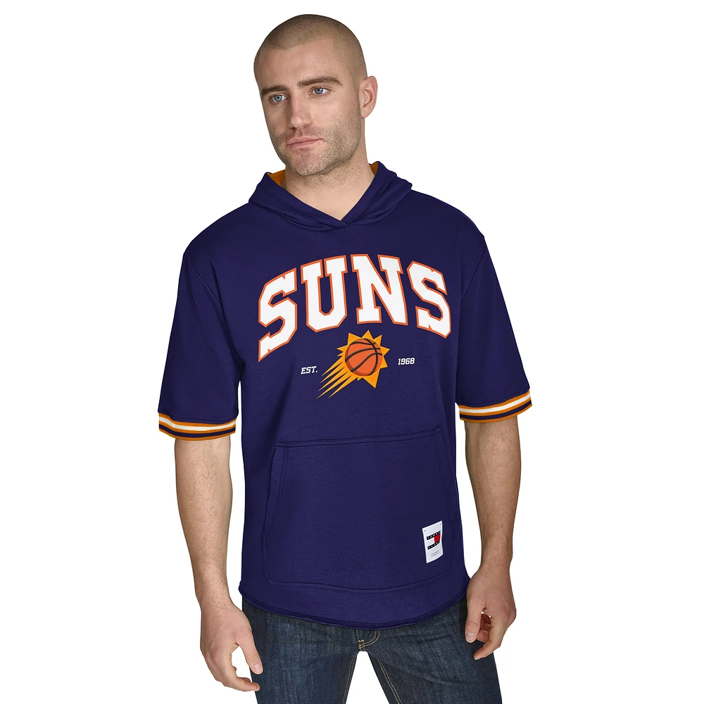 Sweat à capuche manches courtes en molleton French Terry violet pour homme de Tommy Jeans Phoenix Suns Paul