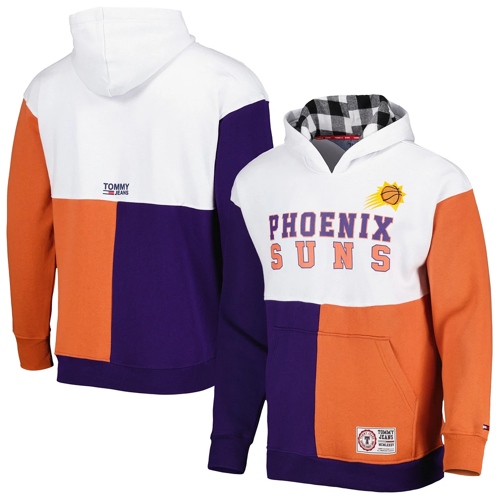 Sweat à capuche Tommy Jeans Phoenix Suns Andrew Split blanc/violet pour homme