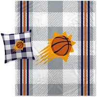 Pegasus Phoenix Suns Gray Plaid Stripes Blanket and Pillow Combo Set