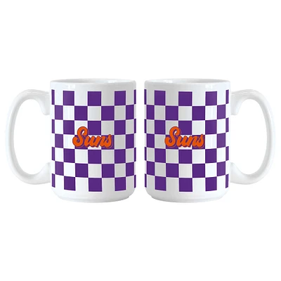 Lot de 2 tasses à motif de damier de 15 oz des Phoenix Suns