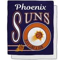 Couverture Sherpa en flanelle polaire avec emblème rétro des Phoenix Suns, 50 po x 60 po