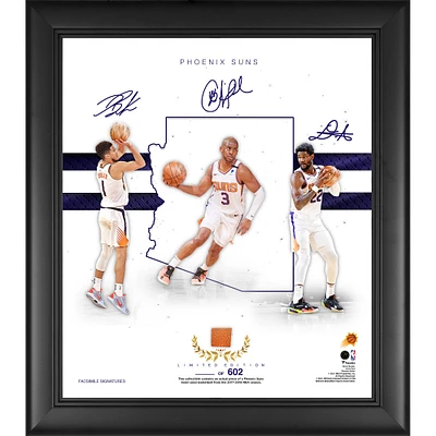 Phoenix Suns Facsimile Signatures 15" x 17" 2020-21 Franchise Foundations Collage with a Piece of Game-Used Basketball - Limited Edition of 602