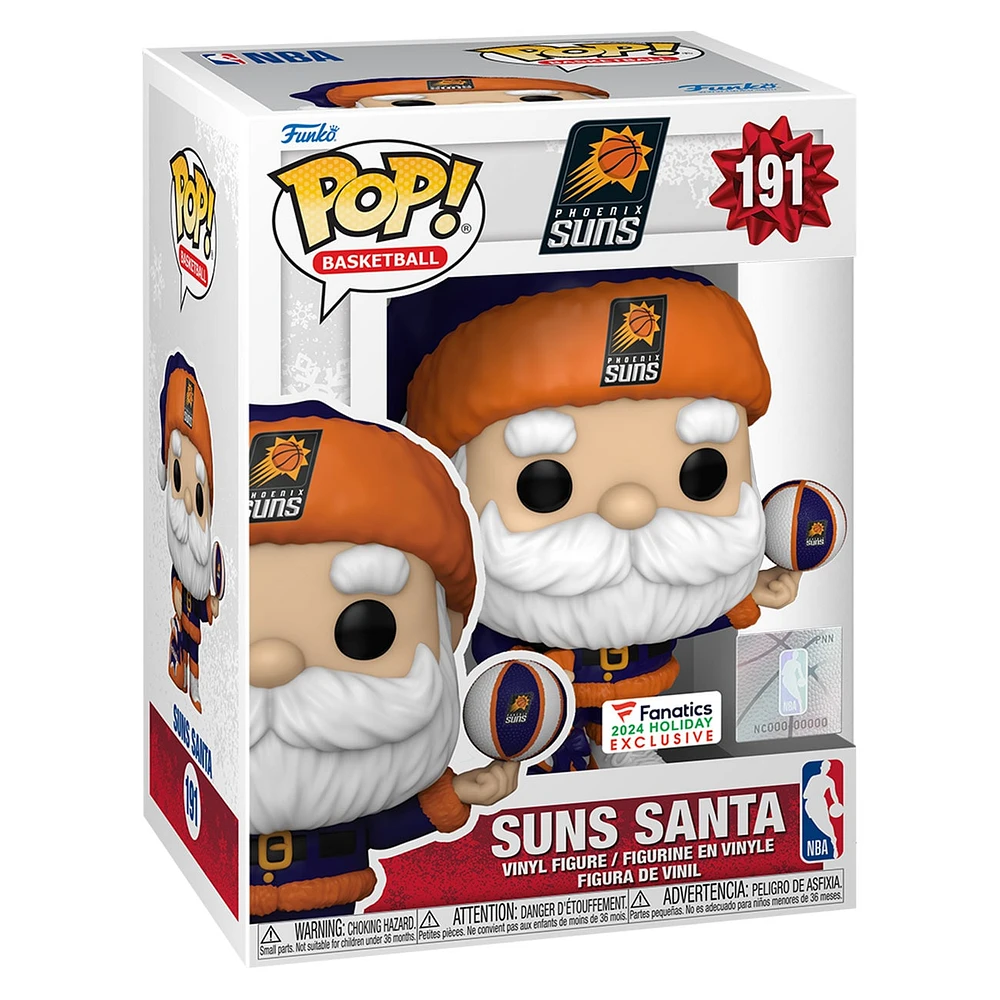 Figurine en vinyle exclusive Fanatics du Père Noël des Phoenix Suns Funko Pop!