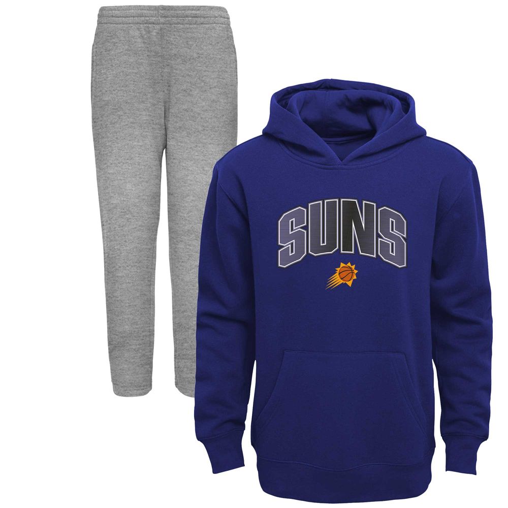 Preschool Purple/Heather Gray Phoenix Suns Double Up Pullover Hoodie & Pants Set