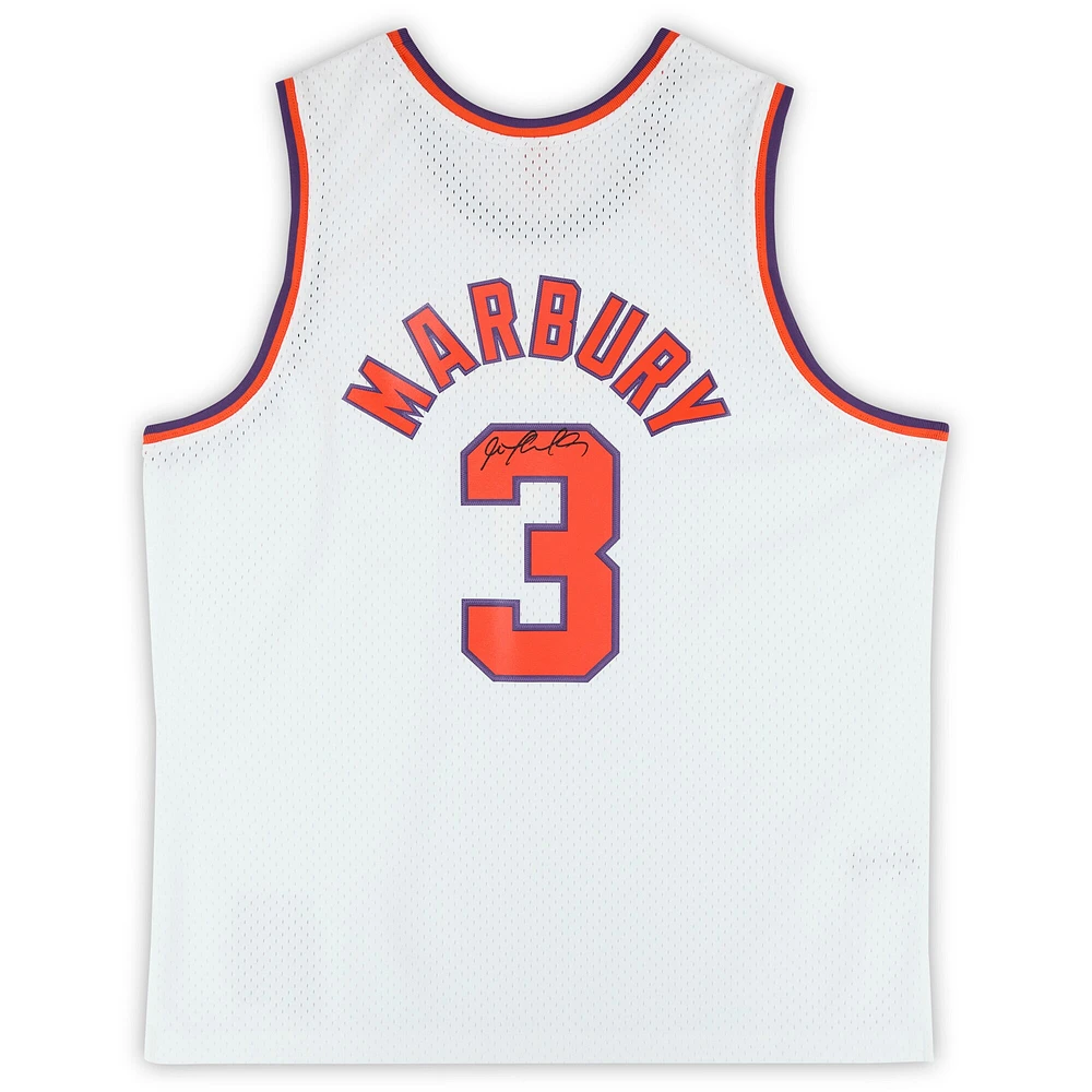 Maillot Swingman alternatif blanc autographié par Stephon Marbury des Phoenix Suns (2002-2003)