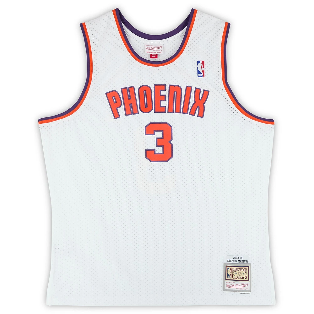 Maillot Swingman alternatif blanc autographié par Stephon Marbury des Phoenix Suns (2002-2003)