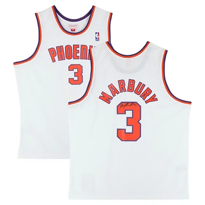Maillot Swingman alternatif blanc autographié par Stephon Marbury des Phoenix Suns (2002-2003)