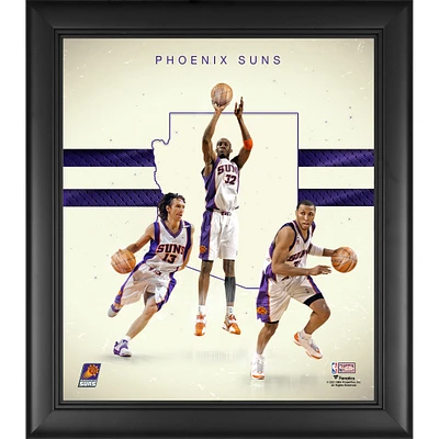 Steve Nash Amar'e Stoudemire & Shawn Marion Phoenix Suns Encadré 15" x 17" Années 2000 Franchise Hardwood Classics Foundations Collage