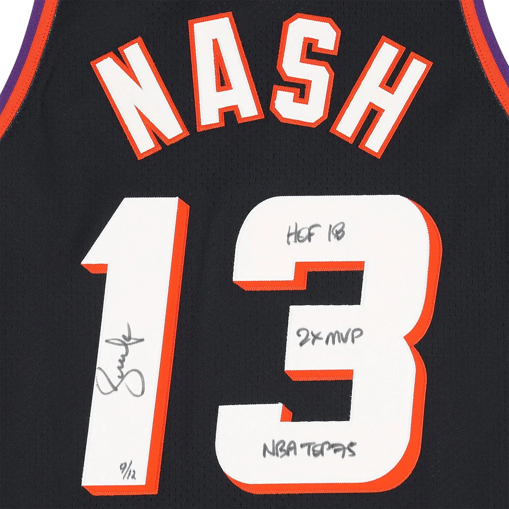 Steve Nash Phoenix Suns Autographed Mitchell & Ness Black 1996-97 Authentic Jersey with Multiple Inscriptions - Limited Edition of 12